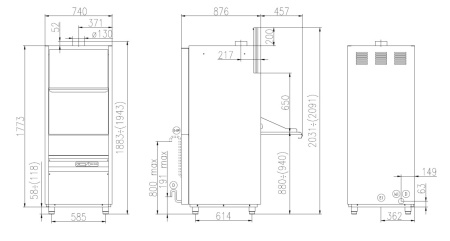 Машина котломоечная Aristarco AU 55.65 E PRS + DP со сливной помпой