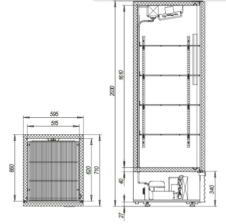Холодильный шкаф Марихолодмаш Капри 0,5УМ нержавеющая сталь