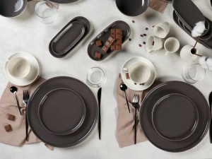 Тарелка плоская KUTAHYA LAGOM Chocolate NOR27DU855A29, 27 см Тарелка плоская KUTAHYA LAGOM Chocolate NOR27DU855A29, 27 см