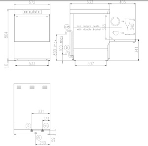 Фронтальная посудомоечная машина Aristarco AF 50.35 M + DP + DDE со сливной помпой