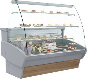 Кондитерская витрина Carboma K95 SM 1,5‑1 (ВХСд‑1,5 Полюс) шоколад/слоновая кость