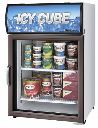 Маленький морозильный шкаф FS-120F со стеклянной дверью