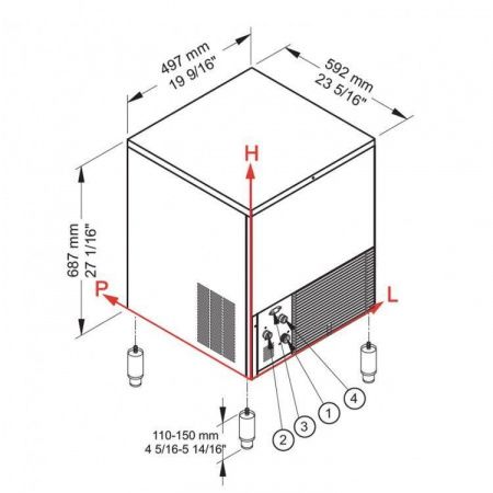 Габаритные размеры льдогенератор Brema CB 316A HC
