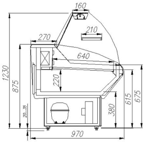 Холодильная витрина Carboma G95 SV 1,5-1 (ВХСр-1,5 Полюс)