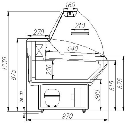 Холодильная витрина Carboma G95 SV 1,5-1 (ВХСр-1,5 Полюс)