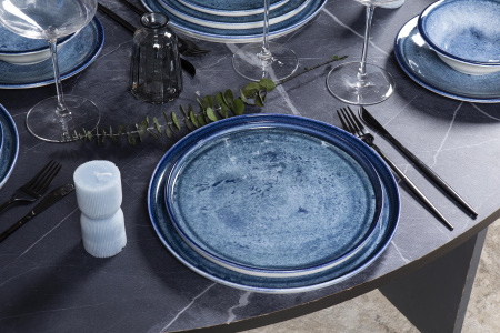Тарелка плоская KUTAHYA CORENDON Blue Stone BNTS32DU890003, 32 см