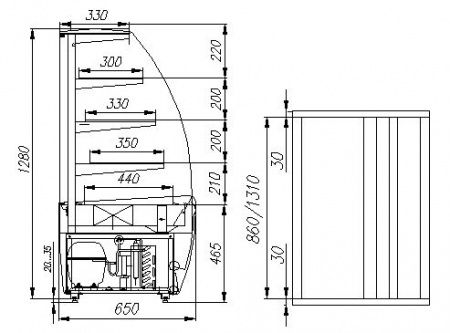 Витрина Карбома 1.3 схема Carboma K70 VM 1.3‑1