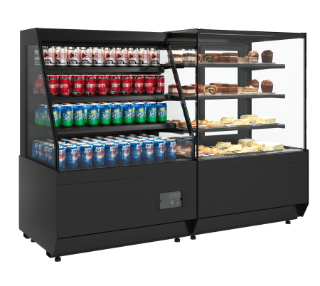 Витрина кондитерская Carboma KC70 VM 1,3-1 LIGHT (версия 2.0) черный