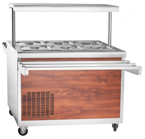Прилавок для холодных закусок Abat ПВВ(Н)-70ПМ-НШ кашир.