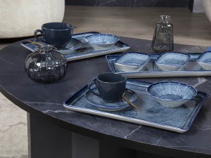 Тарелка плоская KUTAHYA CORENDON Blue Stone BNTAN23x17DU890003/G, 23x17 см Тарелка плоская KUTAHYA CORENDON Blue Stone BNTAN23x17DU890003/G, 23x17 см