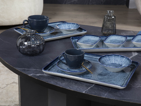 Тарелка плоская KUTAHYA CORENDON Blue Stone BNTAN35x26DU890003, 35x26 см