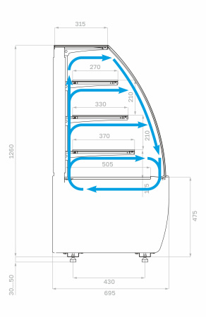 Витрина кондитерская Carboma K70 VM 0,9-1 LIGHT (версия 2.0) 9005