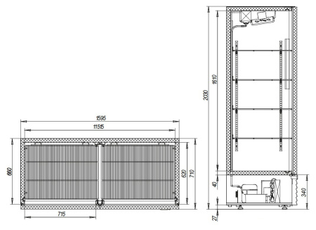 Холодильный шкаф Марихолодмаш Капри 1,5УМ нержавеющая сталь