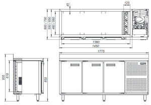 Стол холодильный Kayman KСХ-111/60 Стол холодильный Kayman KСХ-111/60