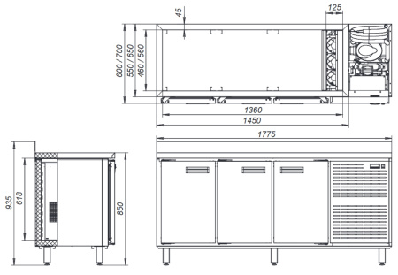 Стол морозильный Kayman КСМ-111/60