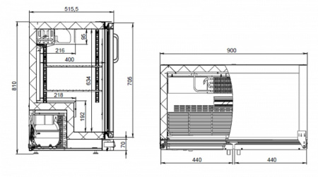 Холодильный барный шкаф TD102-Bar без столешницы             