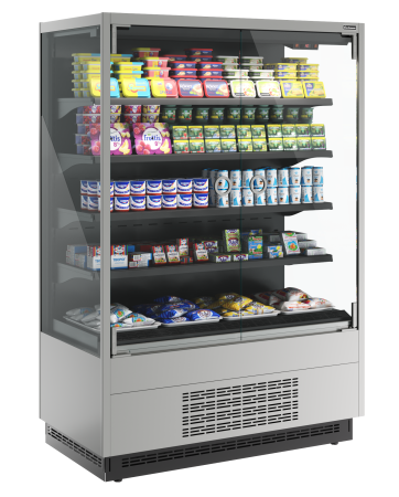 Холодильная горка Carboma FC20-07 VM 1,3-1 LIGHT (фронт Х0) серо-черный