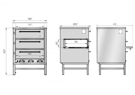 Печь хлебопекарная ВОСХОД ХПЭ-500 оцинк.обр.