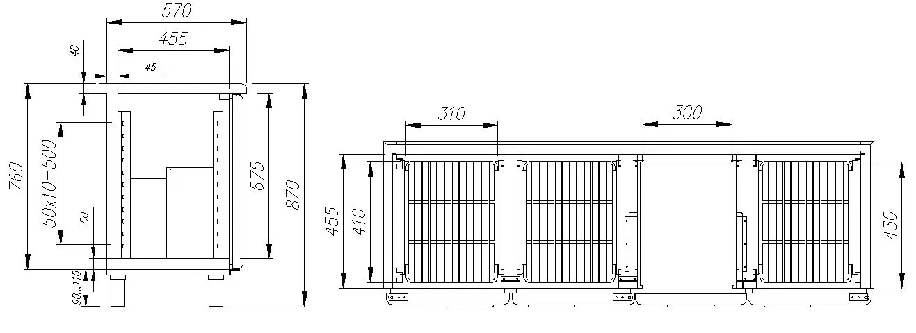 Стол холодильный bar 250